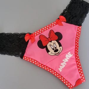 Minnie Mouse Lace Thong Panties Women's Cute Underwear Cartoon ...