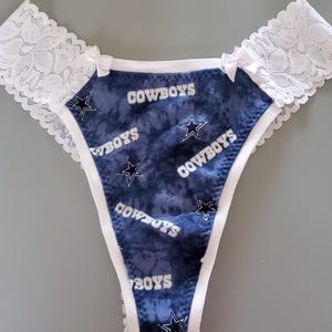 Dallas Cowboys Lace Thong Panties Handmade Football Panties Thong Underwear Sexy Lingerie Thong Clothes Football Gift Football Underwear