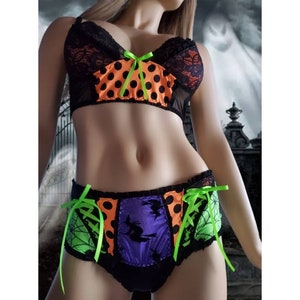 Last One Halloween Queen Sexy Horror Lingerie Handmade Lingerie Bralette Set Gothic Lingerie Punkrock Halloween Costumes Halloween Clothes