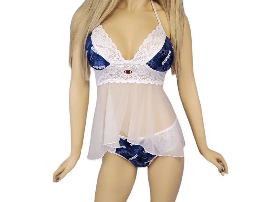 Dallas Cowboys Printed Cotton Handmade Lingerie Set With