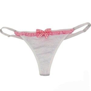 Gingham Ruffles And Lace Handmade Super Stretchy Thong Panties With Cotton Lining And Adjustable Straps Lace Panties Strappy Lingerie Thong