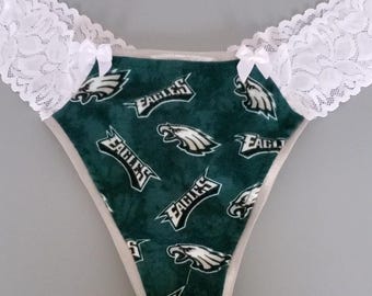 Philadelphia Eagles Lace Thong Panties Handmade Football Panties Thong Underwear Sexy Lingerie Thong Clothes Football Gift Football Underwea