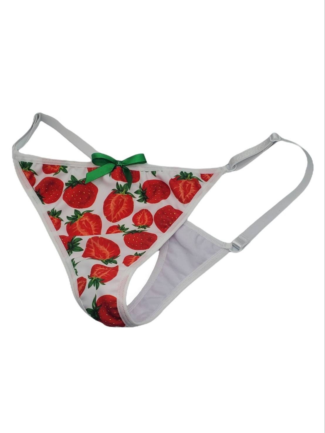 Strawberry Printed Thong Panties Stripper Thong Sexy Underwear Etsy