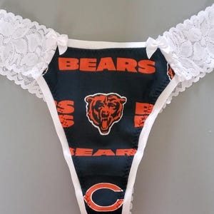 Chicago Bears Lace Thong Panties Handmade Football Panties Thong Underwear Sexy Lingerie Thong Clothes Football Gift Football Underwear
