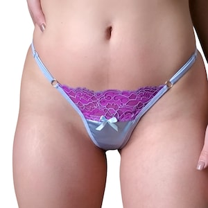 Satin And Lace Strap Tback Panties Handmade Lingerie Cute Panties Women&#39;s Sexy Underwear Women&#39;s Underwear Lace Thong Lingerie Sexy Panties