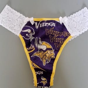 Minnesota Vikings Lace Thong Panties Handmade Football Panties Thong Underwear Sexy Lingerie Thong Clothes Football Gift Football Underwear