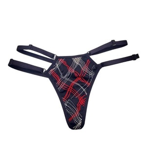 Black Red Abstract Harness Thong Panties Women&#39;s Panties Black Lingerie Harness Bondage Cage Lingerie Strap Thong Stripper Clothes Panties