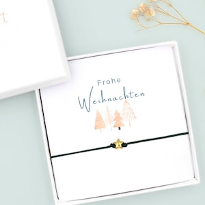 Armband mit Karte und Schmuckschachtel, Frohe Weihnachten, kleine Geschenke Weihnachten