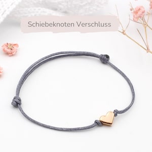 Filigranes Armband Makramee Herz silber-, gold oder rosegoldfarben