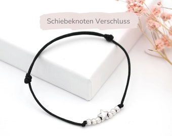 Armband Makramee Stern und Perlen mit Schiebeknoten Verschluss, erhältlich in vielen Farben