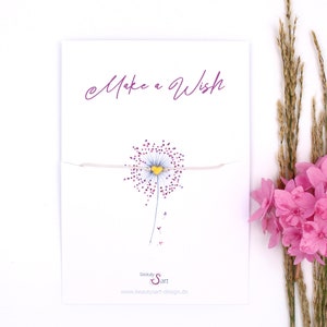 Make a Wish Karte mit Armband Pusteblume, Farbauswahl