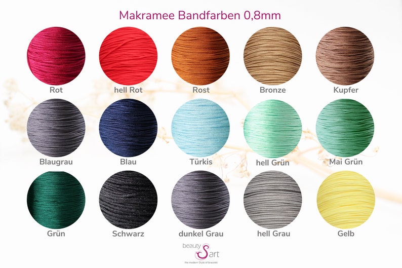 Auswahl der Makramee Bandfarben Teil 2