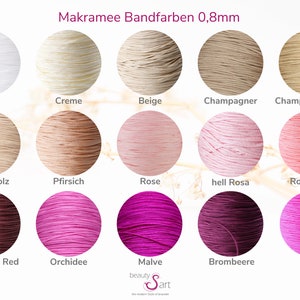 Auswahl der Makramee Bandfarben Teil 1