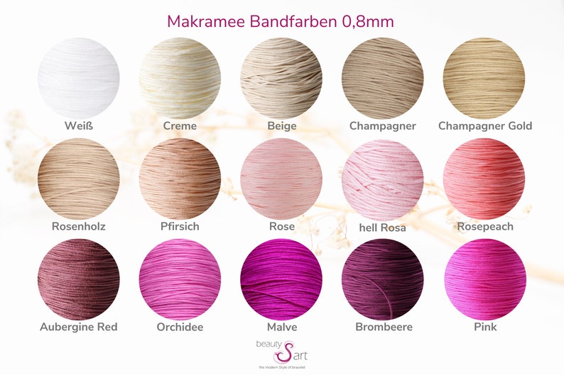 Auswahl der Makramee Bandfarben Teil 1