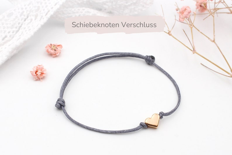 Filigranes Armband Makramee Herz silber, gold oder rosegoldfarben rosegoldfarben