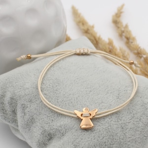 Armband Schutzengel in beige und rosegold