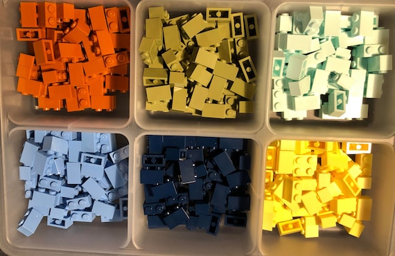 50 mattoncini da costruzione 1 x 2 gommini compatibili con 34 colori (713 – bianco