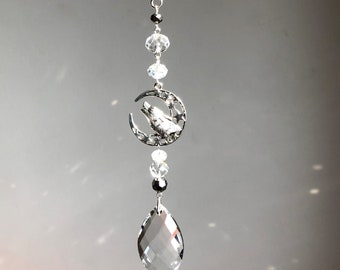 Moon/Howling Wolf Suncatcher