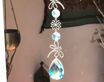 Dragonflies and flowers suncatcher