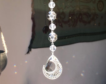 Moon with stars suncatcher