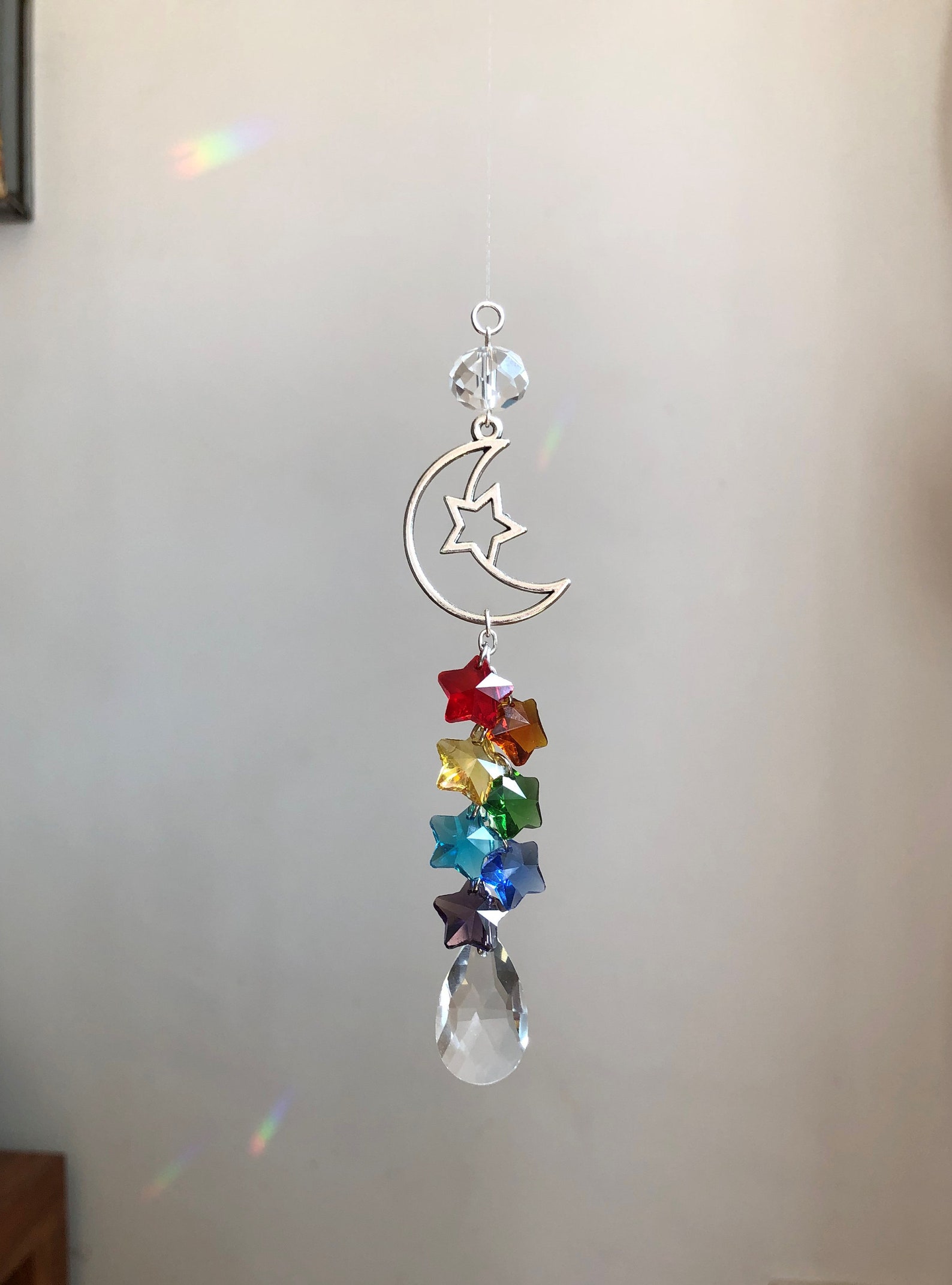Moon and Stars Suncatcher Etsy