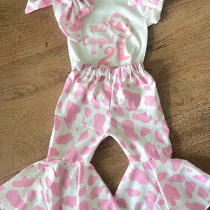 CowGirl outfit| toddler outfit| baby outfit | bellbottoms