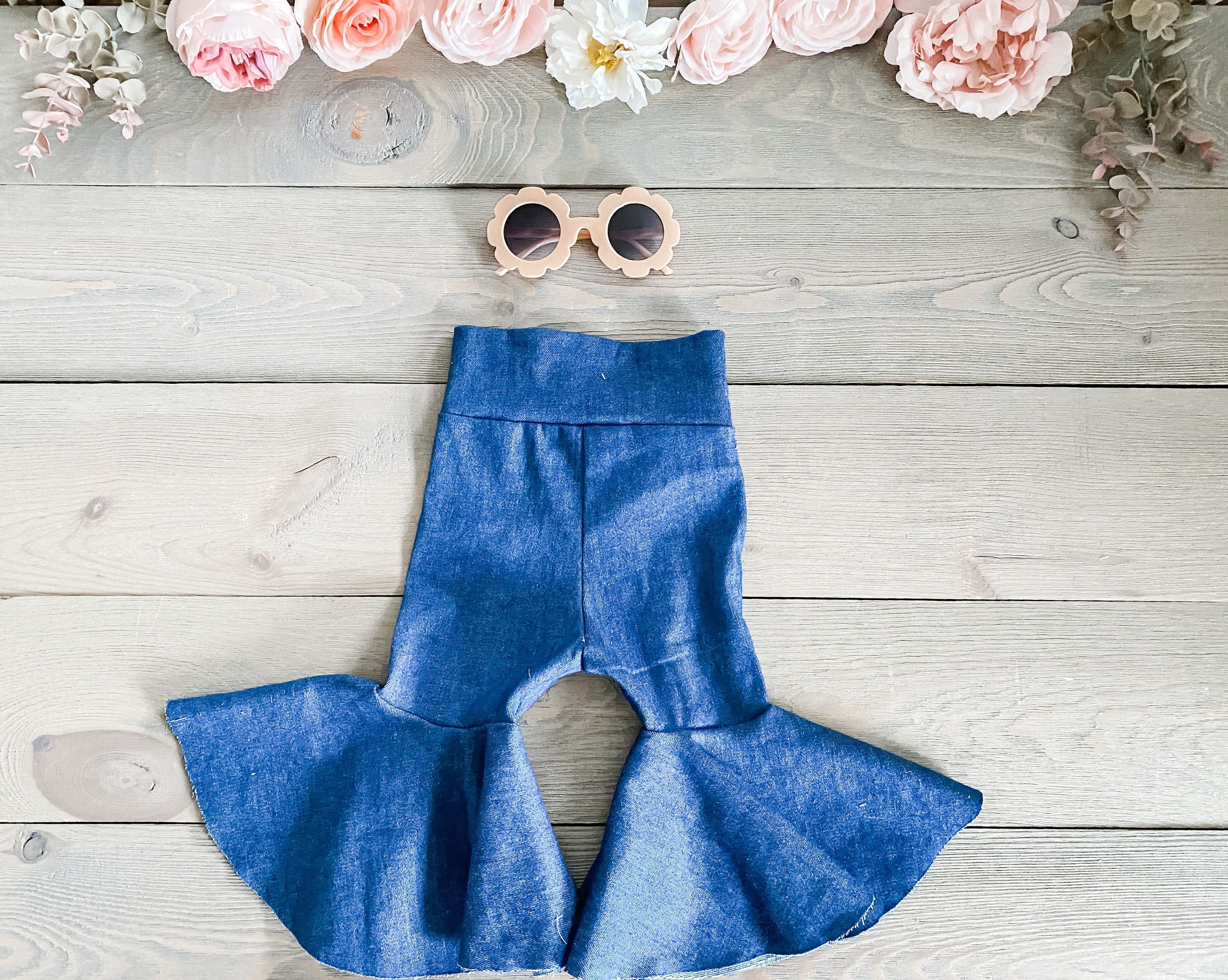 Denim Bell Bottoms baby Girl Bell Bottoms Toddler Bell Etsy
