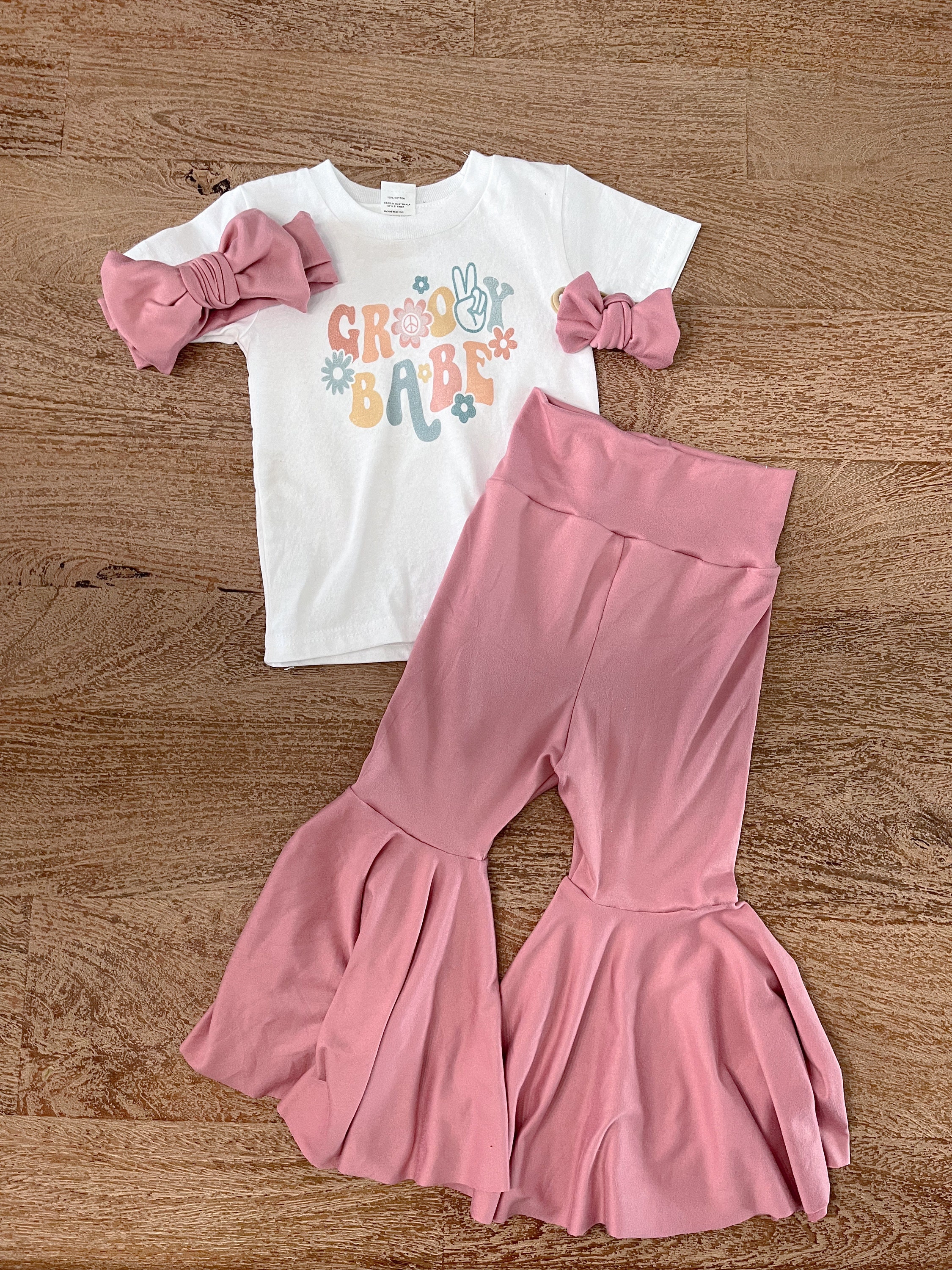 little girl bare bottoms Groovy Babe Outfit| Toddler Outfit| Baby Outfit | Bellbottoms | Groovy Babe  Top - Etsy