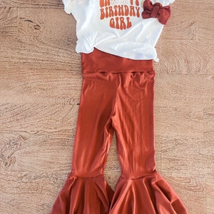Groovy Birthday Girl outfit| toddler outfit| baby outfit | bellbottoms