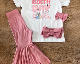 Bluey Birthday outfit| toddler outfit| baby outfit | bellbottoms