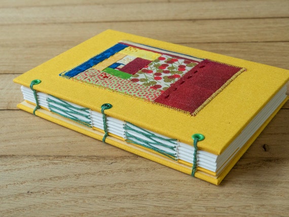 Decorative Handmade Notebook With Hand Sewn Front Fabric Etsy