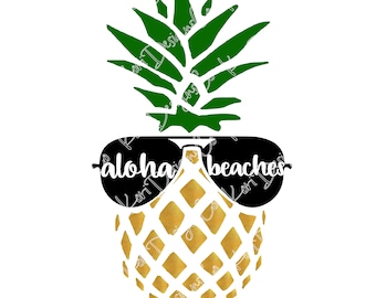 Aloha Beaches- Silhouette Cut File, Cricut Cut File, png, svg, eps, studio3, jpeg