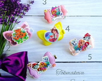 Small hair clips for baby Character bows Accessories for girl Party hair bows Toddler Hair Bows Set hair bows Childrens hair bow