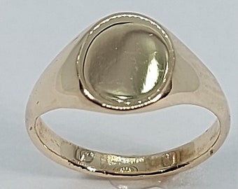 Anillo de sello para niños, anillo de sello, anillo de sello de oro, anillo de iniciales, anillo de oro amarillo de 10k, oro amarillo de sello, envío gratis, anillo de niña, anillo de niño