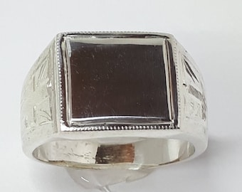 Anillo de sello, Anillo de sello de hombre, Anillo de sello de mujer, Plata, Anillo de plata grabado, Anillos de sello, Regalo para él, Anillos de hombre, Anillo de sello de hombre