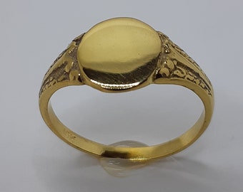 Women Signet Ring, Signet Ring, Gold Signet Ring, Men Signet Ring, Initials Ring, Mens Ring, 10k Yellow Gold Ring, Signet Yellow Gold