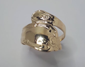 Gold Spoon Ring, Solid Gold Spoon Ring, Spoon Rings, Gold Spoon Ring, 10K Yellow Gold Ring, Spoon Jewelery, Solid Gold Ring, Cutlery Ring