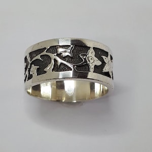 Silver Band,  Hand Engraved Band, Engraded Silver Band, Unisex Silver Band, Band Silver, Women Silver Band, Men Silver Band, Band Silver