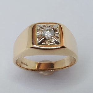 Anello da uomo con diamanti, fede nuziale da uomo, anello da uomo con diamanti, oro bianco 10k, anello con diamanti, oro giallo 10k, anello da uomo in oro giallo, anello da uomo in oro
