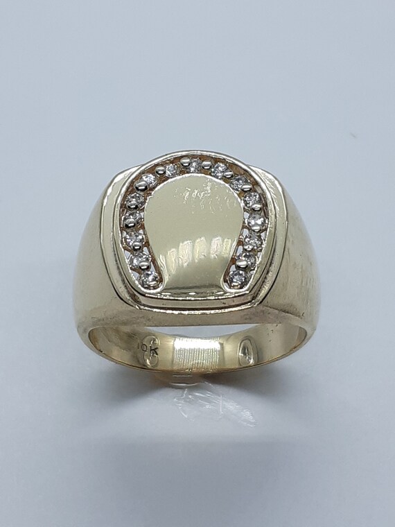 10k gold 2024 mens signet ring