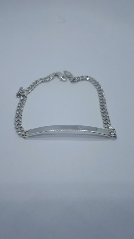 スターリングシルバーチェーンブレスレット、パーソナライズされた