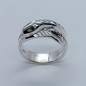 Snake Ring, Snake Silver Ring, May Birthstone Ring, Emerald  Ring, 925 silver Ring, Silver Ring for Her, Gift for Her, Christmas gift