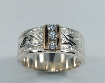 マーキスダイヤモンドエンゲージリング：14Kイエローゴールド