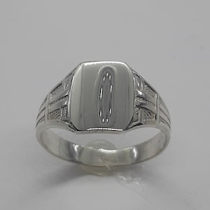 Chevalière pour hommes, chevalière, chevalière en argent, bague initiales, bague personnalisée, chevalière pour lui, bague en argent lourd, bagues pour hommes image 1