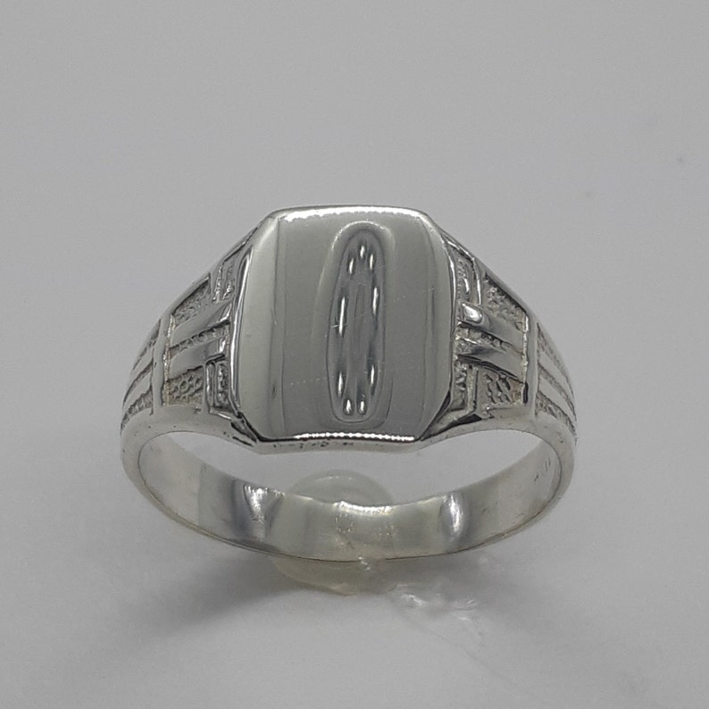 Chevalière pour hommes, chevalière, chevalière en argent, bague initiales, bague personnalisée, chevalière pour lui, bague en argent lourd, bagues pour hommes image 1