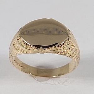 10k Yellow Gold Signet Ring: Personalized Initials Ring