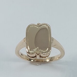 10k Yellow Gold Signet Ring: Unisex Initial Ring
