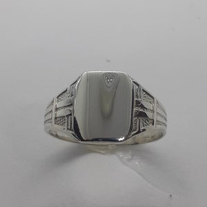 Chevalière pour hommes, chevalière, chevalière en argent, bague initiales, bague personnalisée, chevalière pour lui, bague en argent lourd, bagues pour hommes image 3