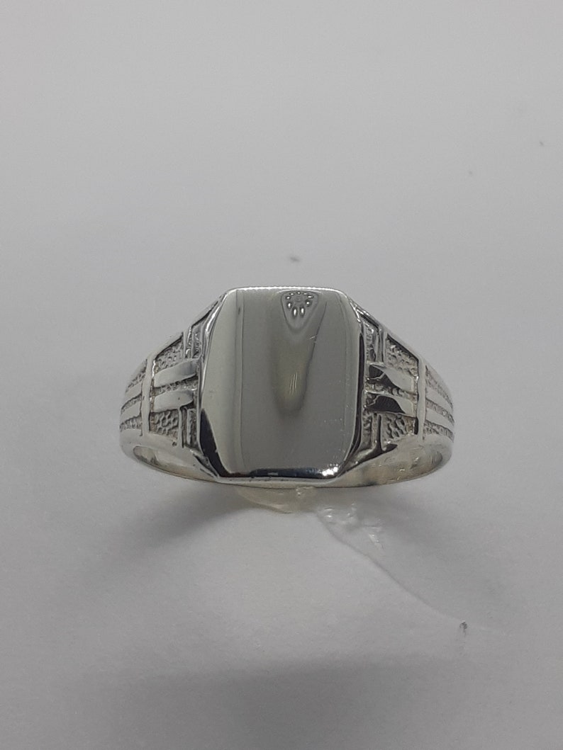 Chevalière pour hommes, chevalière, chevalière en argent, bague initiales, bague personnalisée, chevalière pour lui, bague en argent lourd, bagues pour hommes image 3