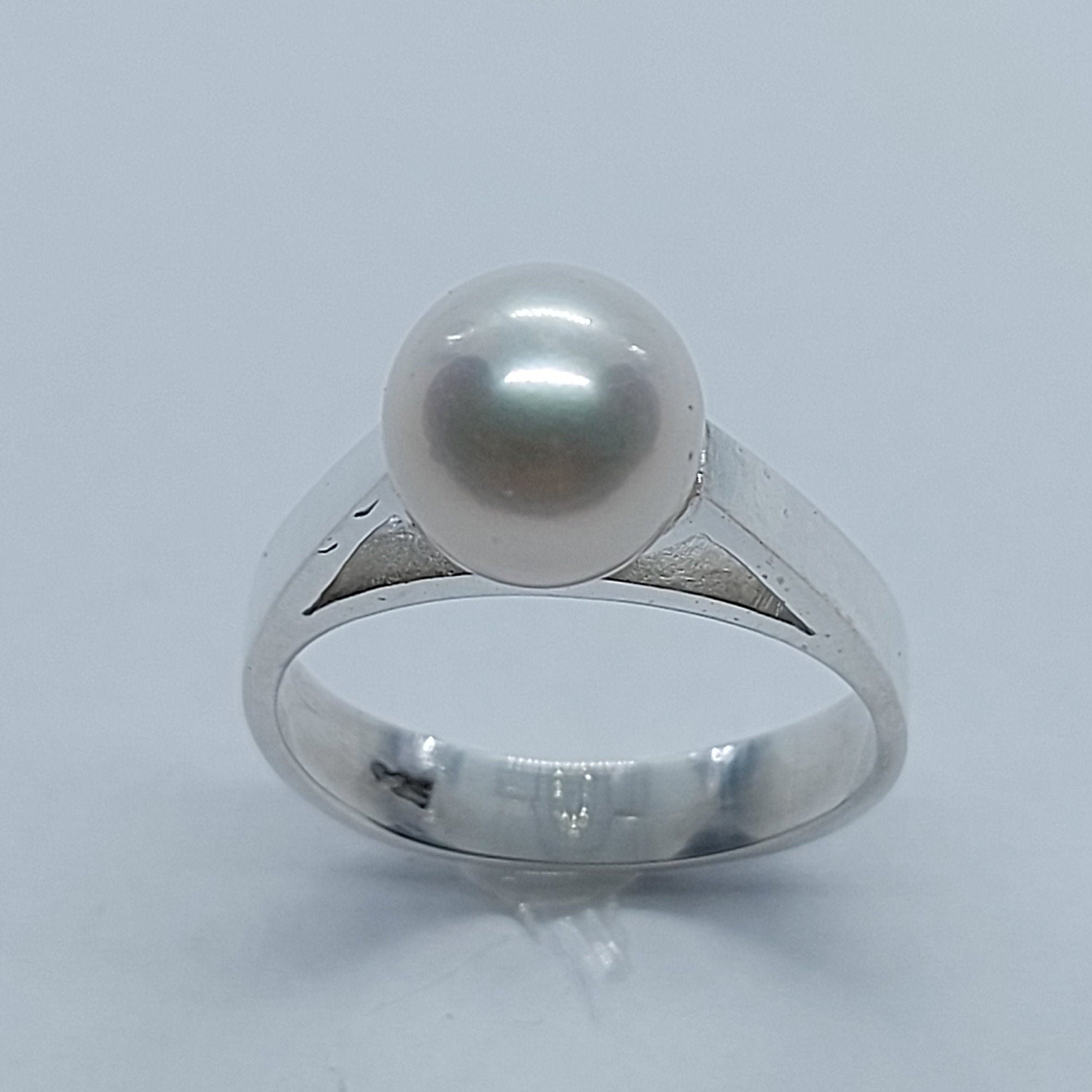 Pearl Ring Silver Ring Pearl Silver Ring Authentic Pearl Etsy